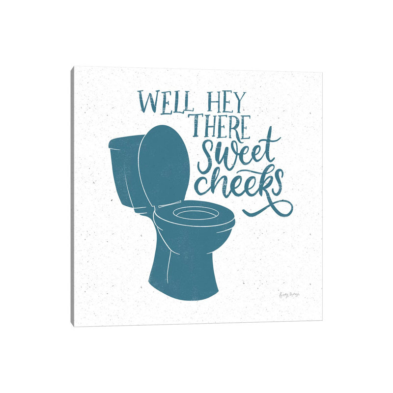 Turkish Tile Bathroom Puns III by Becky Thorns - Print on Canvas, Wrapped Canvas, 66.04cm H x 66.04cm W x 1.91cm D