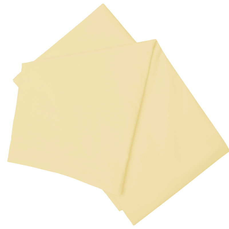 Plain Dye Brushed Cotton Flannelette Flannel Flat Sheet, Cream, Double (4'6)