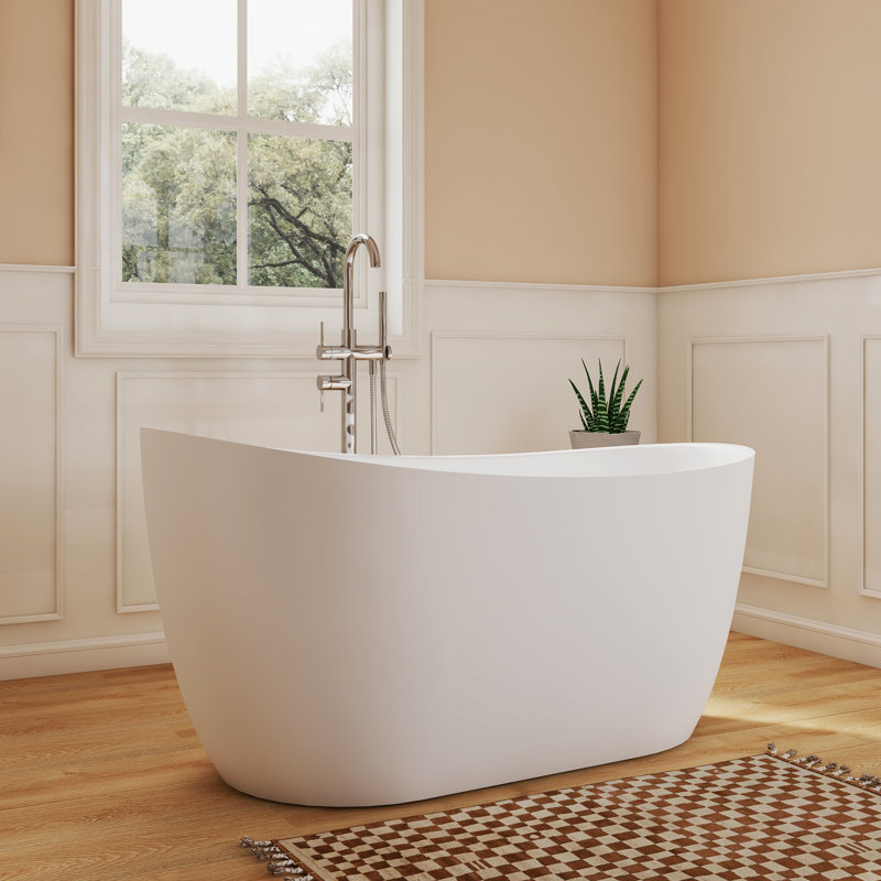 Fslefay 51'' Freestanding Bathtub Solid Surface Deep Soaking Tubs
