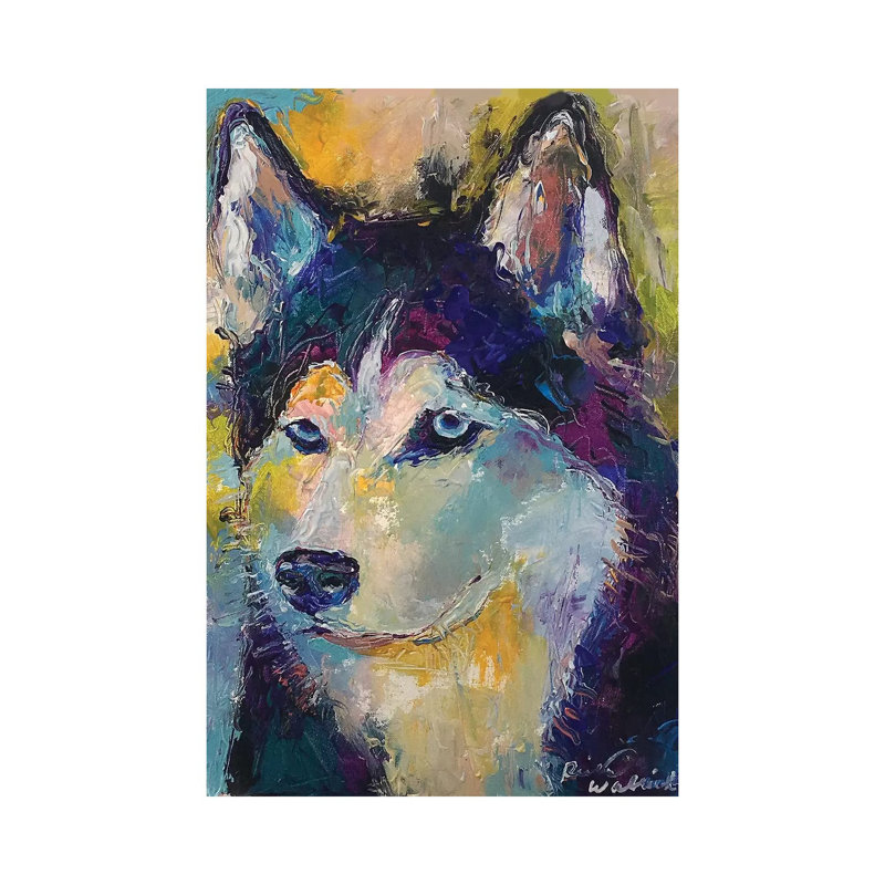 Art Husky by Richard Wallich - Wrapped Canvas Painting