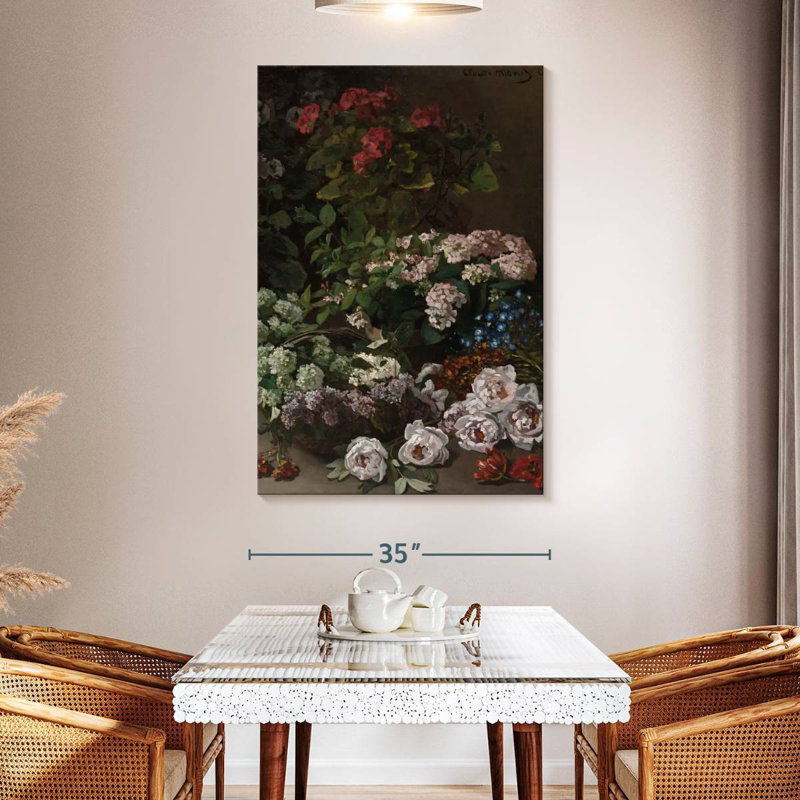 Harnek fleurs printanières 1864, H 51 po x l 34 po
