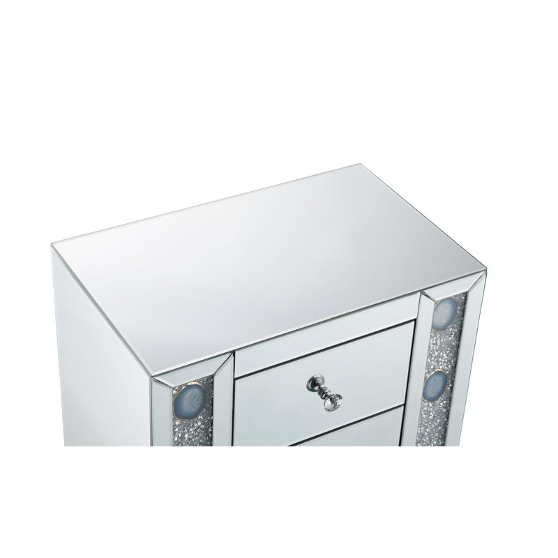 Sonia Mirrored & Faux Agate Stone Finish Accent Table