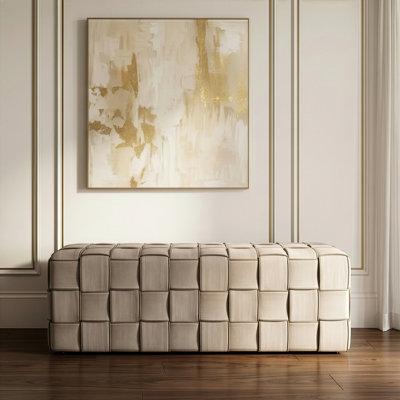 Rousey - Banc en tissu taupe moderne