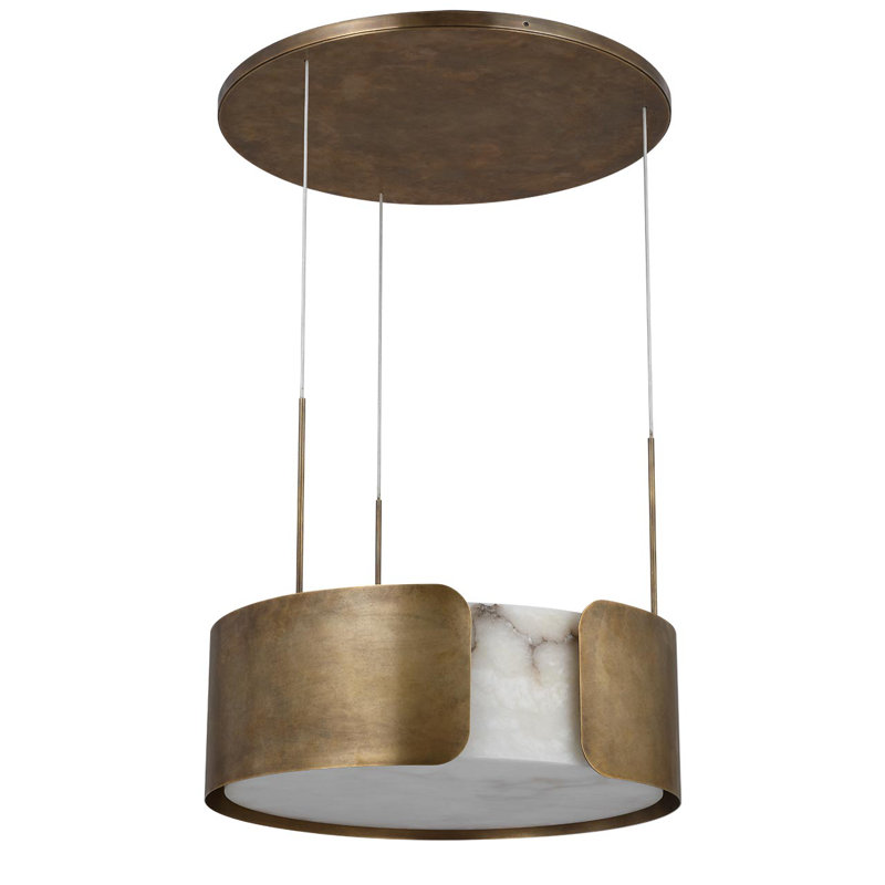 Anne-Marie Barton Armise 28" Drum Chandelier, Mottled Brass
