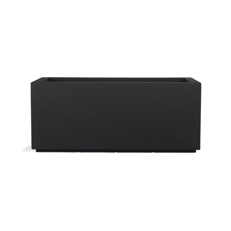 Milan Tall Polymer Box, Black, 19" H x 46" W x 17" D