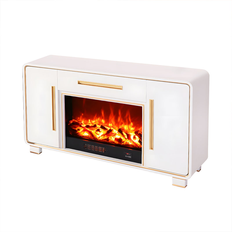 Modern light luxury electric fireplace with simulated fire heating core