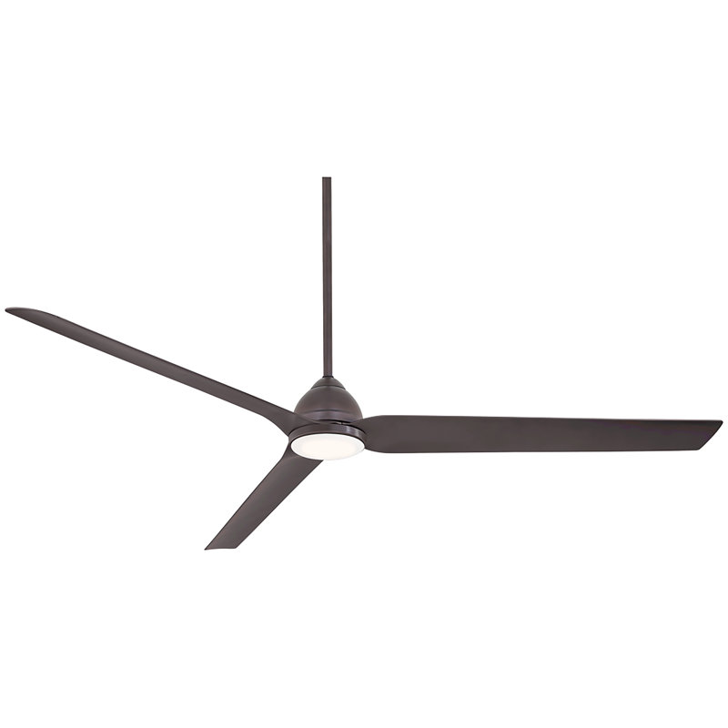84'' 3 - Blade Outdoor LED Smart Standard Ceiling Fan with Remote Control and Light Kit Included, Brown