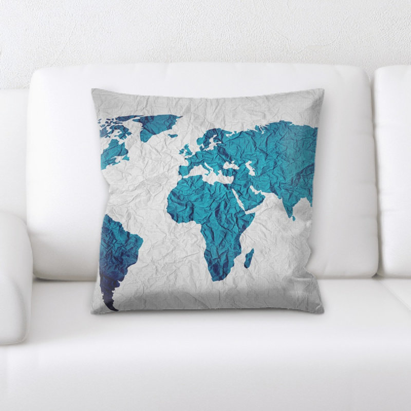 Coussin décoratif map of the world