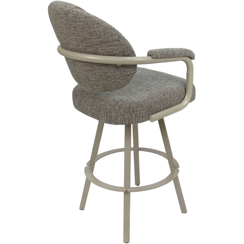 Tabouret de comptoir pivotant 30 po Mahlum, Mélange de polyester brun clair / cadre beige