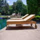 25'' Outdoor Teak Chaise Lounge Set with Table