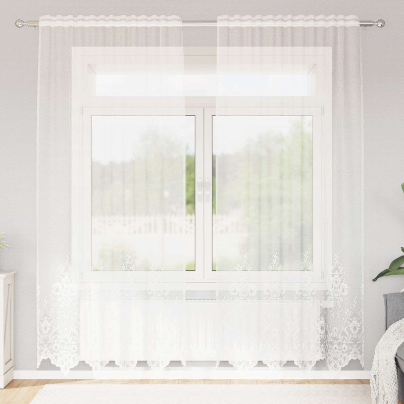 Semi Sheer Curtain Single Panel, 220cm Height x 150cm Width 