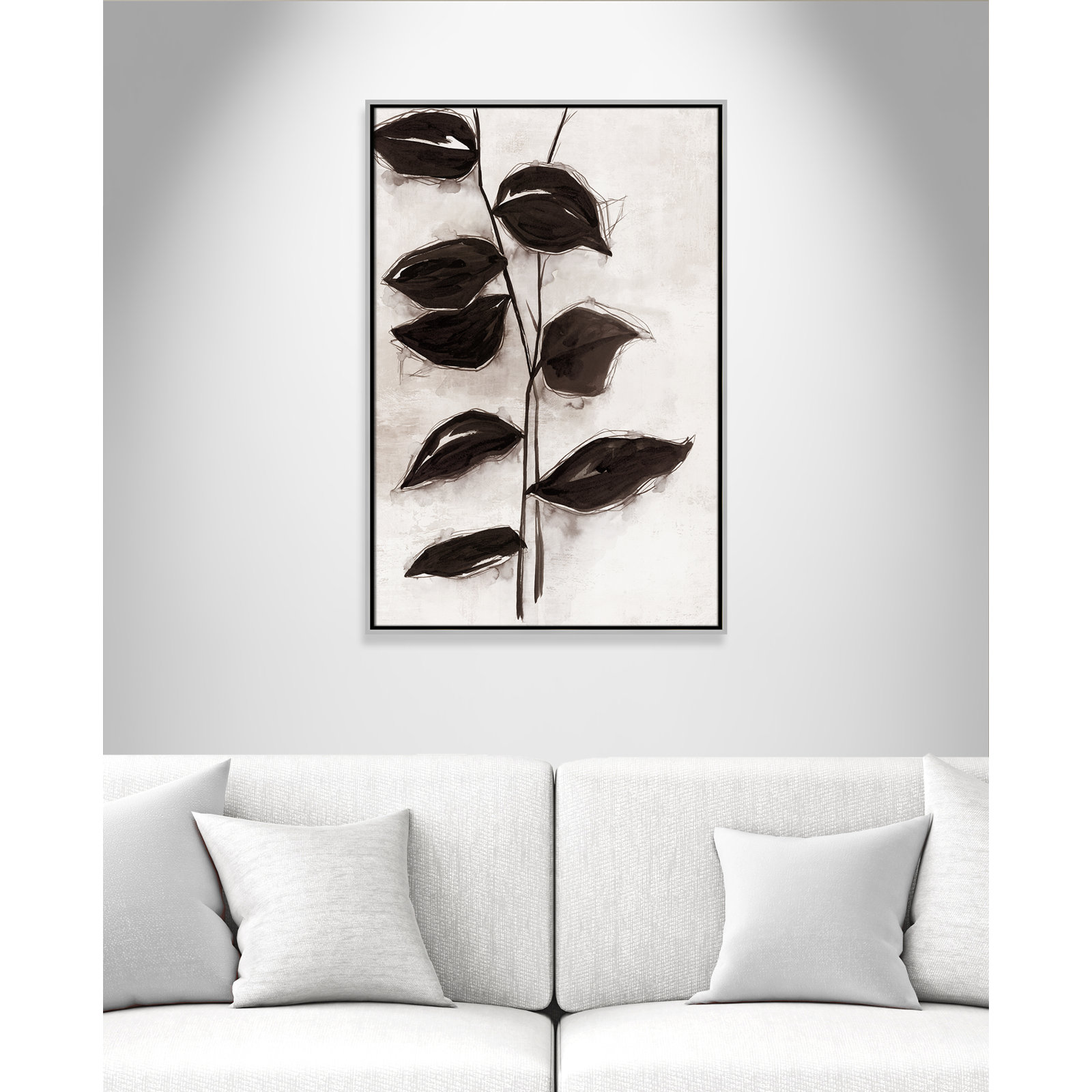Leaves "Leaves I" Print, 37.5" H x 25.5" W x 2" D, Silver Framed
