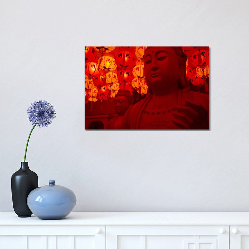 Buddha Statue - Wrapped Canvas Print, 30.48 cm H x 45.72 cm W