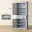 Multi-Storage Mid-Century Kitchen Cabinet - Grey
