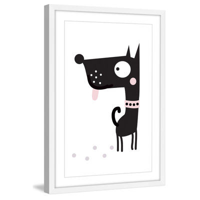 'Black Puppy' by Katarina Snygg Framed Print