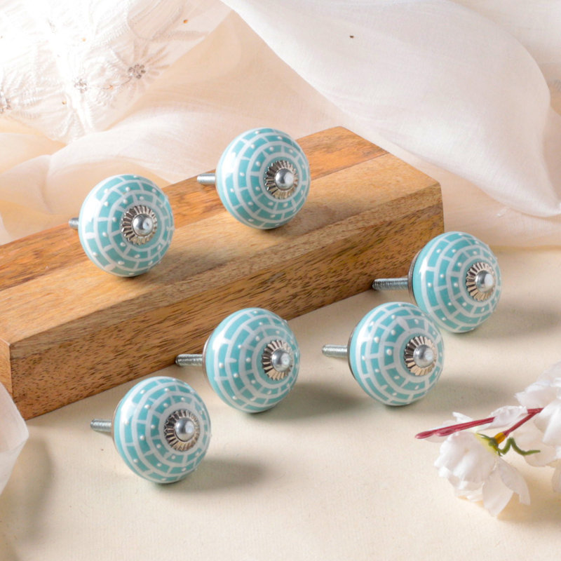 Ensemble de 6 boutons en céramique Verdure Allure fait à la main Novica