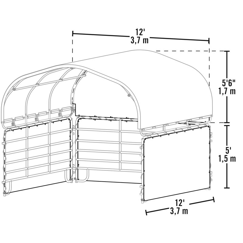 Ensemble d'abri 12 x 12 Corral