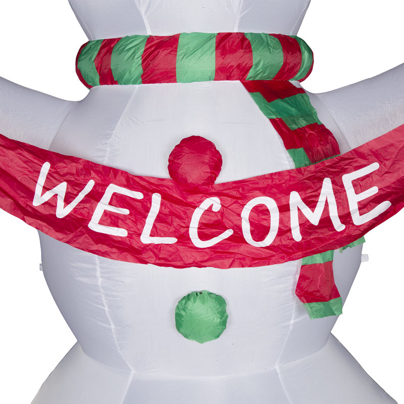 Bonhomme de neige gonflable illuminé 12 pi avec décoration de Noël