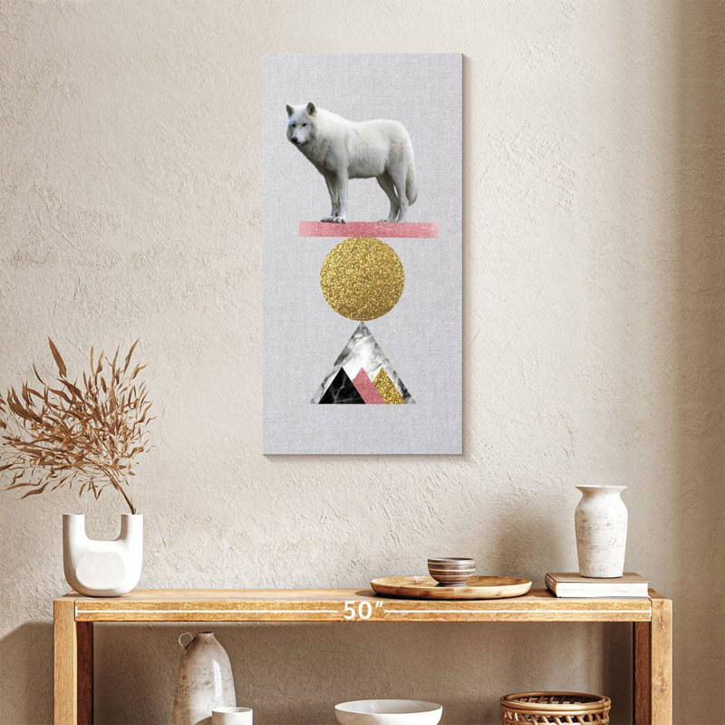 Balancing Wolf, 36" H x 18" W