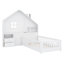 Lit maison avec fenêtre, tiroirs, tablettes, garde-corps et port USB-582269728