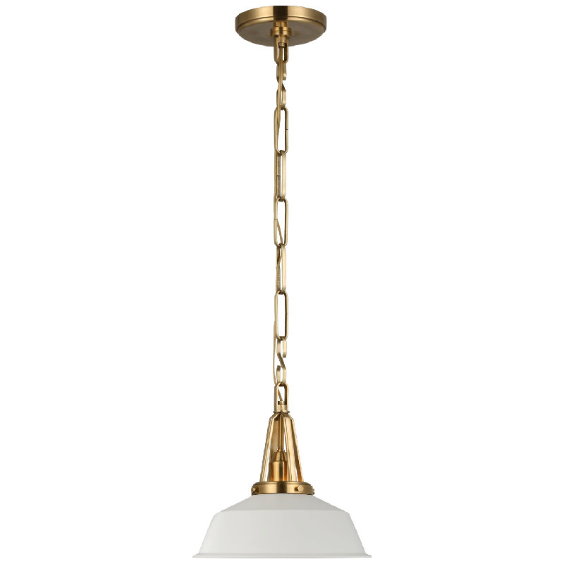 Chapman & Myers Layton Pendant, Antique Burnished Brass, 82.38" H x 10" W x 10" D, Matte White