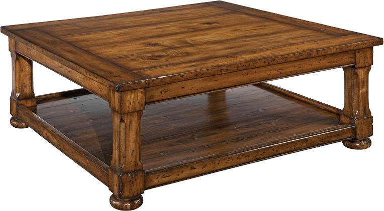 Table basse en bois massif avec rangement Tudor