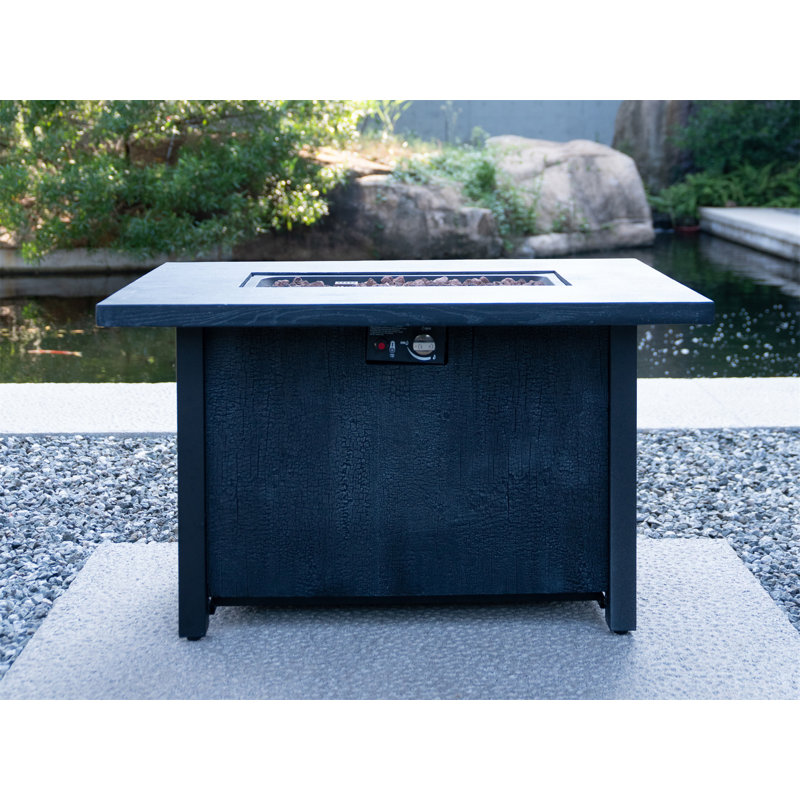 Table de foyer d'extérieur au gaz propane l 44 po x H 25 po - 50, Noir