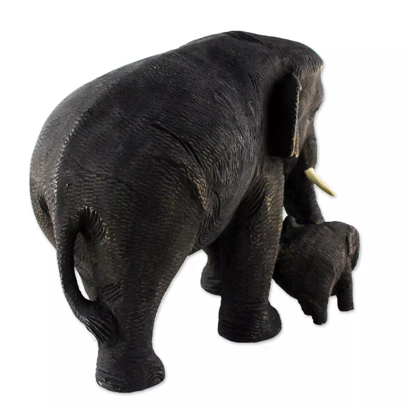 Love and Care Teakwood Sculpture, Black, Right