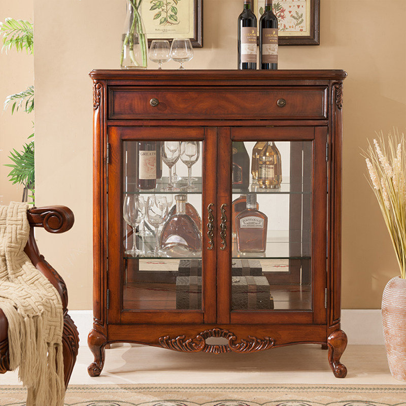 American-style solid wood wine cabinet