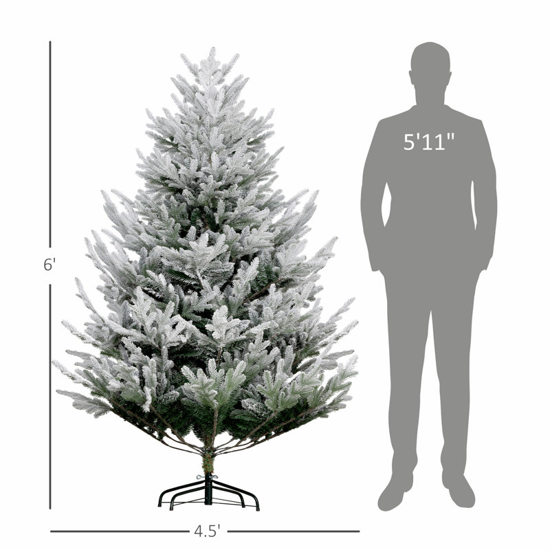 Arbre de Noël artificiel avec 795 pointes, base en acier, H 6 pi