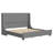 Phan Modern Textured Corduroy Upholstered Platform Bed with Wingback Headboard-667774644-667774600