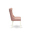 Ensemble de cuisine 7 pièces de style Mid-Century 6 chaises rembourrées de couleur rouge beige avec tissu en polyester et table ronde / ovale - Finition lin blanc.-664705224-667199028