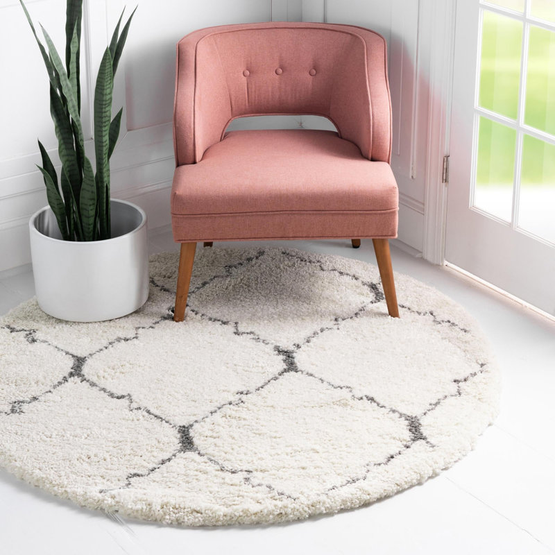 Fenn Ivory Area Rug, Round 4'1"
