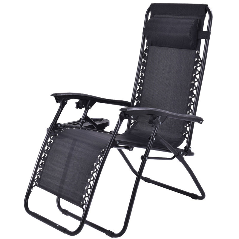 Chaise pliante zéro gravité Bengt, Noir