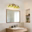 Luminaire de meuble-lavabo en laiton avec abat-jour en verre tulipe vert, applique câblée à 4 lumières pour miroir de salle de bain, chambre à coucher et salon-564799117-564799116