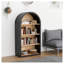4-Tier Black Arched Bookcase, 43" Tall Vintage Modern Display Shelf with Anti-Tip Kit