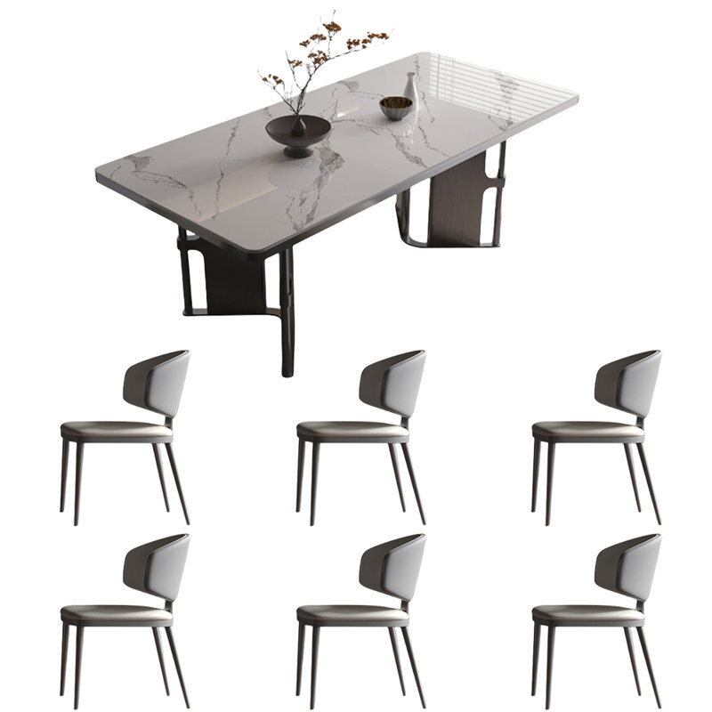 Ensemble de table de salle à manger haut de gamme de style français, H 29,5 po x L 63 po x l 33,4 po, Blanc