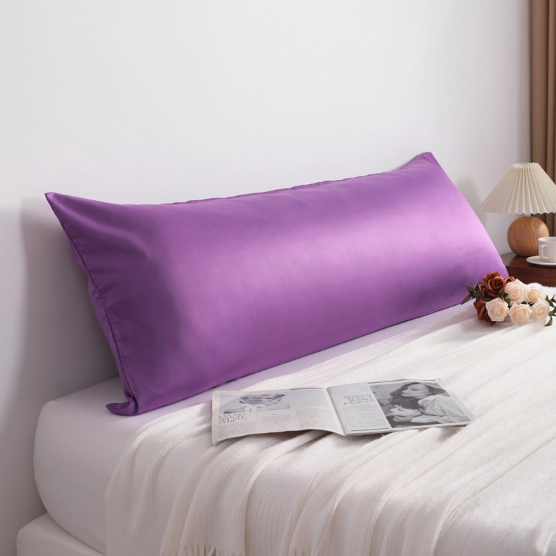 Satin Body Pillow Pillowcase, Hidden Zippered Pillow Cover, Slip Cooling - NTBAY, Purple