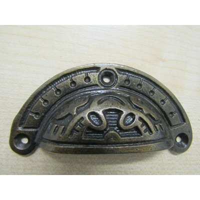 Round Inca Cup Pull Antique Brass