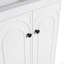 Meuble-lavabo autoportant avec lavabo en résine blanche et 2 portes d'armoire à fermeture en douceur (emballage KD)-1571843579-1571843582