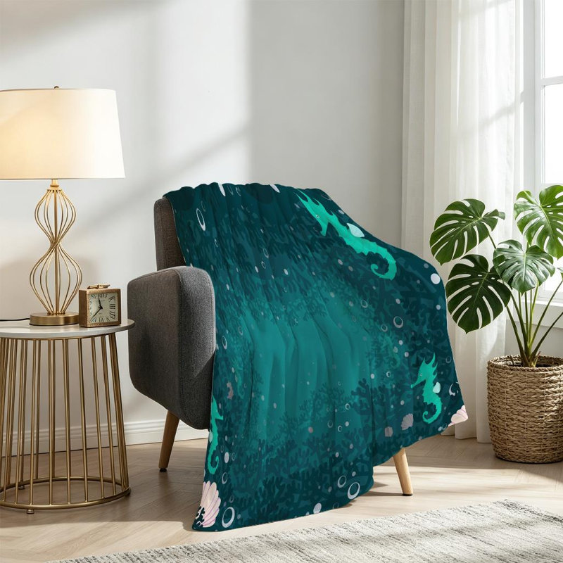 Jeté en flanelle transparente molletonnée ultra douce, structure corail parmi les imprimés à une seule face