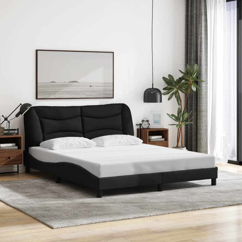 Structure de lit sans matelas brun foncé Hvar 160 x 200 cm, Queen 63x78.7 in., Brown