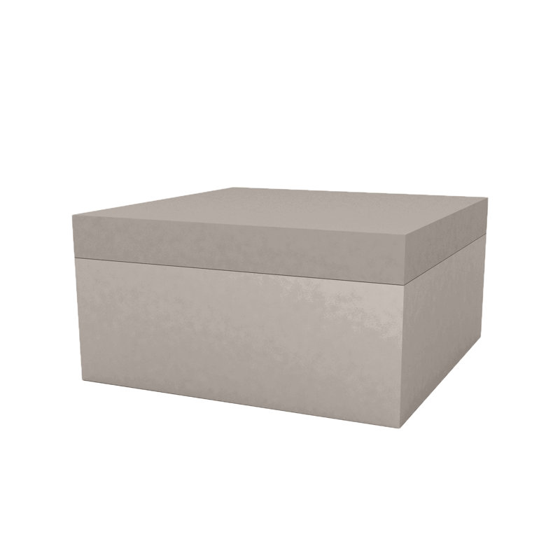 Jut Outdoor Ottoman with Cushion, Taupe