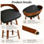 Ensemble de 2 tabourets de bar, tabourets de bar pivotants à dossier bas, chaises de bar en bois avec coussin moelleux-14004955