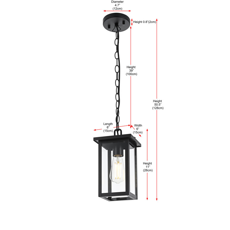 Mershon 6 Inch Outdoor Pendant in Black