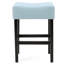  Ensemble de 2 tabourets de bar rembourrés avec siège rembourré, pieds en bois massif, design rustique moderne pour îlot de cuisine, bar ou salle à manger, bleu clair-1074751160