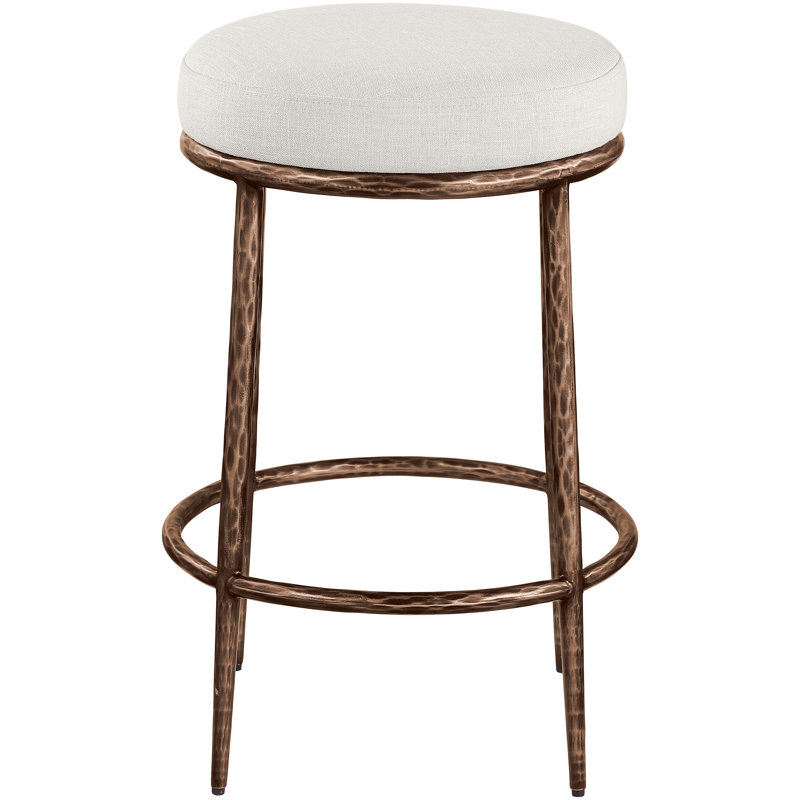 Tabouret de comptoir Ferro Hessle, Crème, Bronze