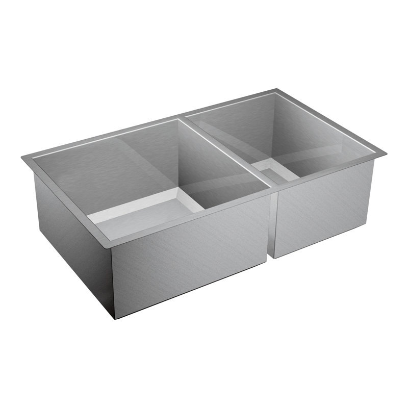 Prep 1600 Series Stainless Steel Undermount 34" x 20" Double Bowl Kitchen Sink