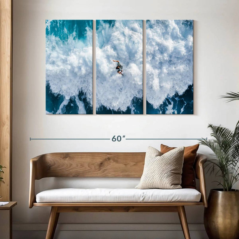 Senne Surfer On Wave Crest, 32" H x 50" W