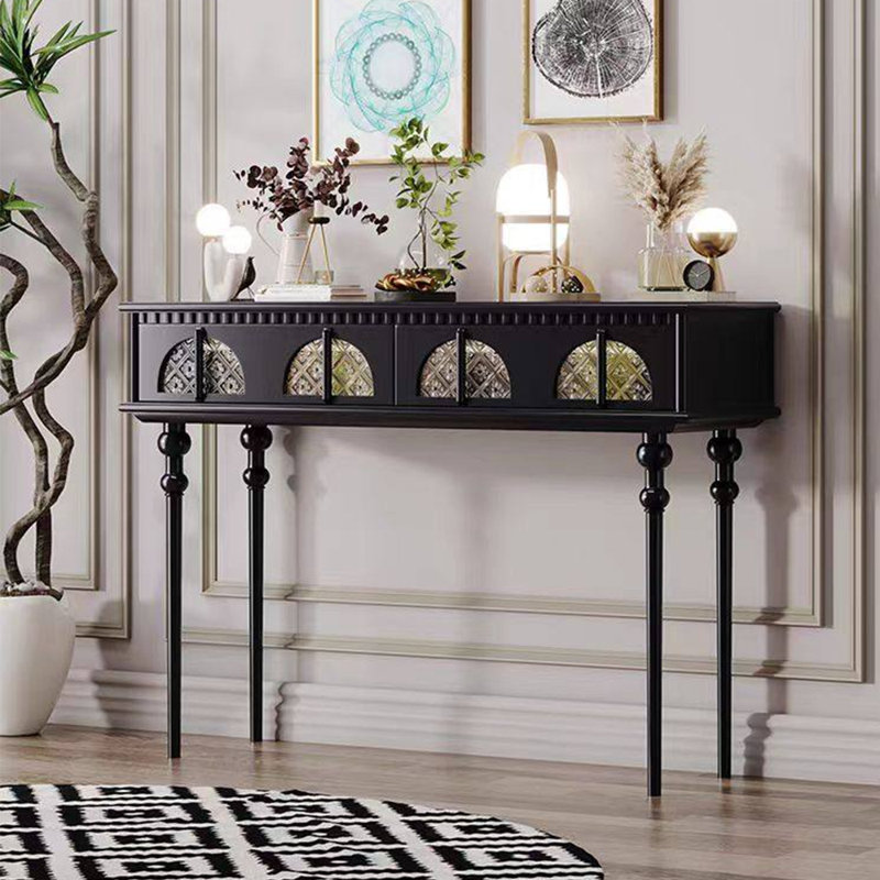 Armoire d'entrée de luxe minimaliste de style français, Noir